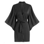 Robes de Salon de coiffure pour Clients, Cape de coupe de cheveux, Style Kimono, noir, coiffure Robes de Salon de coiffure pour Clients, Cape de coupe de cheveux, Style Kimono, noir, coiffure