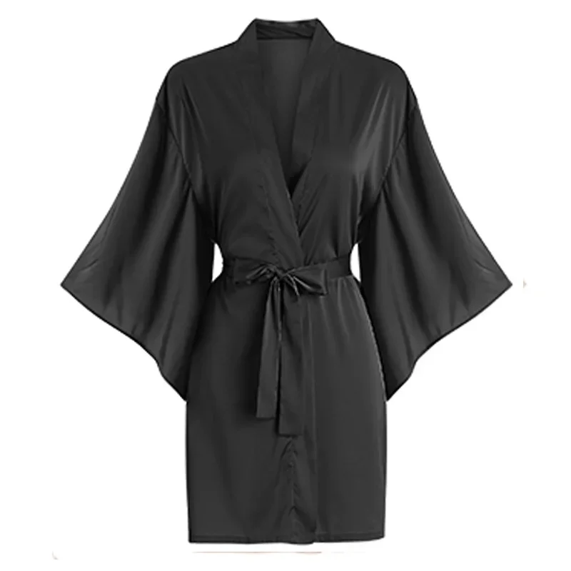 Robes de Salon de coiffure pour Clients, Cape de coupe de cheveux, Style Kimono, noir, coiffure Robes de Salon de coiffure pour Clients, Cape de coupe de cheveux, Style Kimono, noir, coiffure