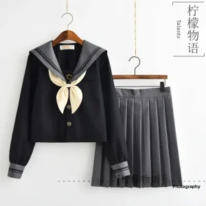 Ensemble d’uniforme scolaire japonais authentique à manches longues, costume de marin Kansai, jupe de sœur douce, tenue d’étudiant à motif Floral Ensemble d’uniforme scolaire japonais authentique à manches longues, costume de marin Kansai, jupe de sœur douce, tenue d’étudiant à motif Floral