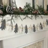 Couronne de perles en bois artificiel rustique, 12 arbres, guirlande de noël pour décoration de vacances, décoration saisonnière de cheminée