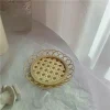 style japonais fait à la main bambou tissé soucoupe dessous de verre thé café boissons support de verre rond rotin tissé porte gobelet sous verres