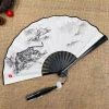 ventilateur pliable dragon rétro pour hommes et femmes, style national, hanfu, portable, durable, motif double face, ventilateur injgrill, 8 po