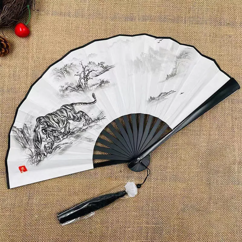ventilateur pliable dragon rétro pour hommes et femmes, style national, hanfu, portable, durable, motif double face, ventilateur injgrill, 8 po ventilateur pliable dragon rétro pour hommes et femmes, style national, hanfu, portable, durable, motif double face, ventilateur injgrill, 8 po