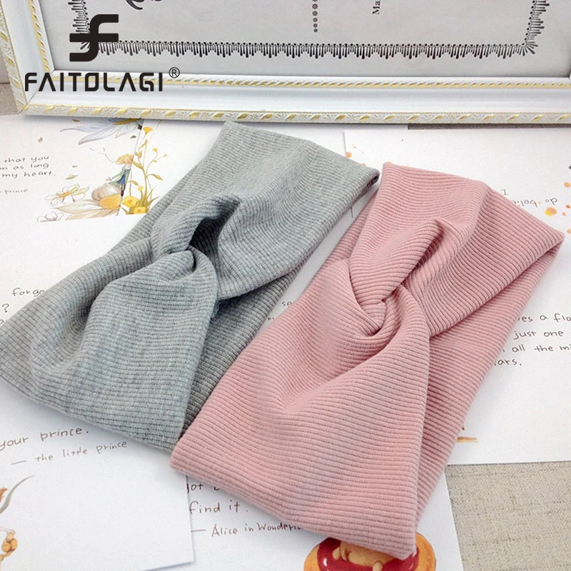Femmes bandeau couleur unie large Turban noeud croisé tricot bandeau filles lavage visage cheveux accessoires automne coton torsadé bandeau Femmes bandeau couleur unie large Turban noeud croisé tricot bandeau filles lavage visage cheveux accessoires automne coton torsadé bandeau
