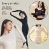 1/2 pièces flarixa sans couture sous vêtement thermique ensemble femmes première couche thermique haut long johns costume hiver thermo vêtements dames mince