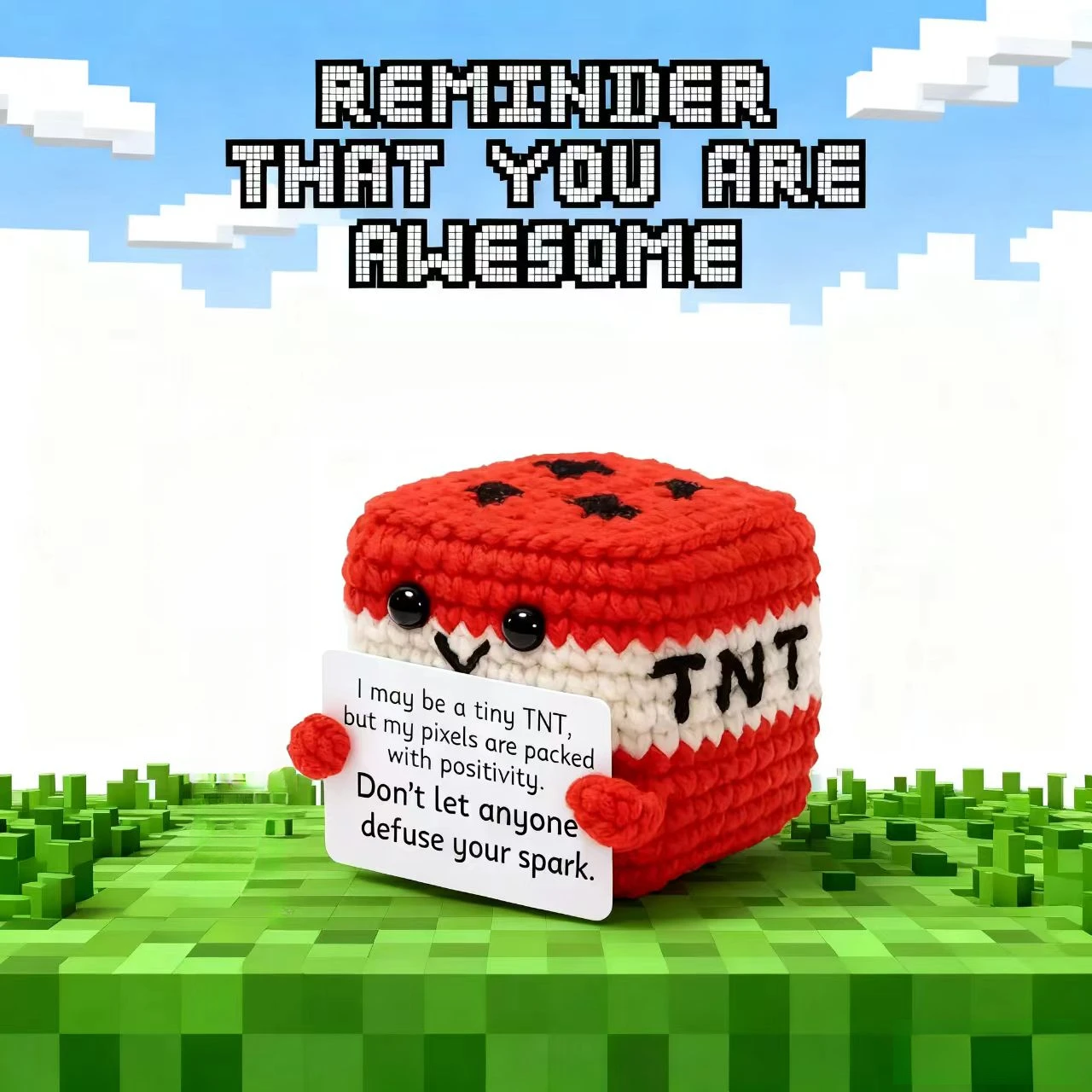 Articles décoratifs créatifs de style pixel, 1 pièce, encourage les ornements finis tissés à la main pour offrir en cadeaux Articles décoratifs créatifs de style pixel, 1 pièce, encourage les ornements finis tissés à la main pour offrir en cadeaux