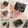 pochette pour pièces de monnaie portable imprimé léopard, portefeuille texture plusieurs cartes, porte monnaie carré court, sac pour cartes en pu de style coréen classique pour rencontres