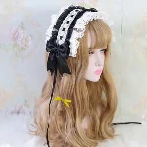 Bande de Sauna à Volants Lolita de Style Japonais, Bandeau avec Nministériels d en Dentelle Brodée d’Étoile Douce, avec Épingles à Cheveux, Coiffure de Cosplay de Demoiselle d’Honneur Bande de Sauna à Volants Lolita de Style Japonais, Bandeau avec Nministériels d en Dentelle Brodée d’Étoile Douce, avec Épingles à Cheveux, Coiffure de Cosplay de Demoiselle d’Honneur