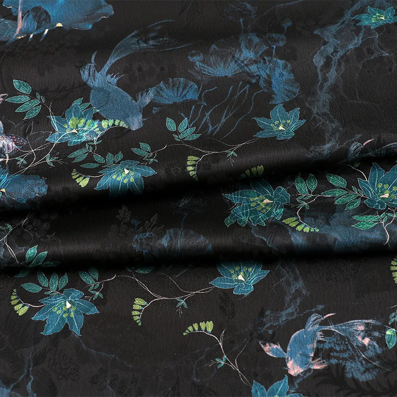 tissu à fleurs jacquard robuste cheongsam hanfu, tissu pour vêtements, style ethnique, tissu floral de style national tissu à fleurs jacquard robuste cheongsam hanfu, tissu pour vêtements, style ethnique, tissu floral de style national