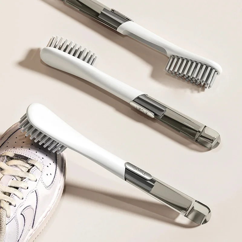  Brosse à chaussures à poils souples à Long manche, brosse de nettoyage domestique multifonctionnelle, outil de nettoyage de chaussures, aucun dommage aux chaussures Brosse à chaussures à poils souples à Long manche, brosse de nettoyage domestique multifonctionnelle, outil de nettoyage de chaussures, aucun dommage aux chaussures