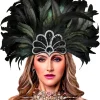 coiffure en plumes noires pour femmes, coiffure de carnaval des caraïbes, accessoires de showgirl, cosplay ssissi