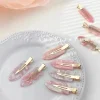 pince à cheveux simple sakura rose sans couture pour femmes, feuille d'acétate sans flequille courbée, pince à bec de canard, épingles à cheveux, outil de coiffure, 2 pièces