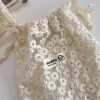 sacs à cordon brodés en dentelle en maille, sac à cordon imprimé marguerite, organisateur de soins de la peau de voyage, sac anti poussière pour bijoux, sacs à cordon