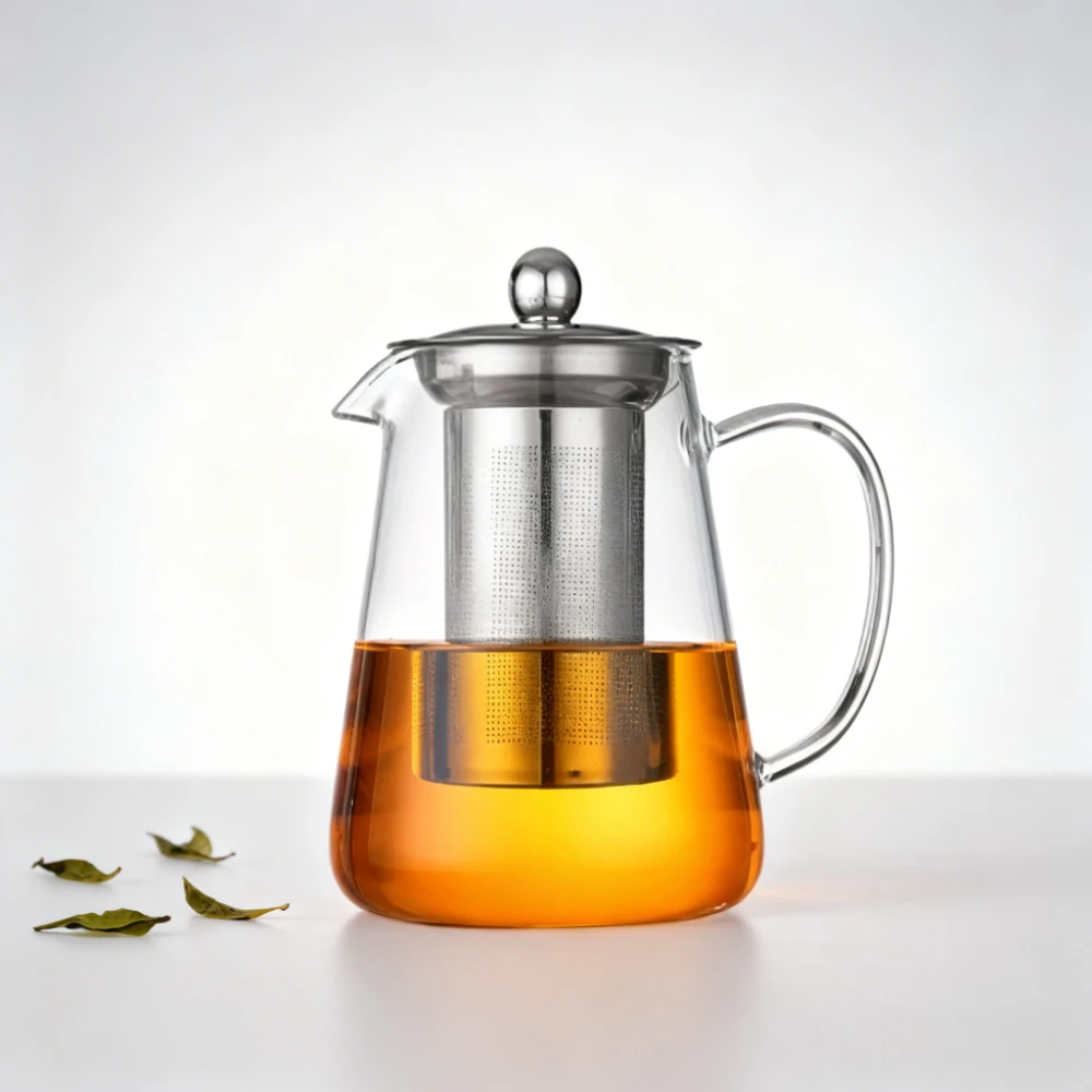 Théière en verre résistante à la chaleur, bouilloire à thé avec infuseur amovible en acier inoxydable, service à thé KungFu pour thé vert, thé aux fruits, 1 pièces Théière en verre résistante à la chaleur, bouilloire à thé avec infuseur amovible en acier inoxydable, service à thé KungFu pour thé vert, thé aux fruits, 1 pièces