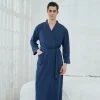 peignoir pour hommes femme longue absorbante terry robe de bain kimono hommes serviette peignoir solide vêtements de nuit femmes robe de chambre