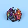 broches colorées en émail dragon pour femmes, épingles à revers, badge sur sac à dos, accessoires pour vêtements, bijoux à la mode, cadeaux, 4 pièces/ensemble