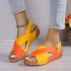 sandales à plateforme pour femmes, mélange de couleurs, chaussures de luxe de styliste pour femmes, sandales de plage décontractées, costumes sur mesure, été