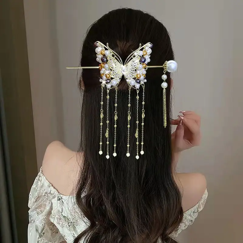 pinces à friser pour femmes, bâtons de cheveux, style chinois, fleur, pompon, épingle à cheveux, outils de coiffure, accessoires pour cheveux féminins, nouveaux couvre chef pinces à friser pour femmes, bâtons de cheveux, style chinois, fleur, pompon, épingle à cheveux, outils de coiffure, accessoires pour cheveux féminins, nouveaux couvre chef