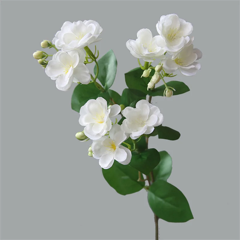 fleurs artificielles de jasmine en soie, petites fleurs blanches décoratives de noël pour la maison et le bureau, matériel d'arrangement de fleurs de mariage, accessoires photo fleurs artificielles de jasmine en soie, petites fleurs blanches décoratives de noël pour la maison et le bureau, matériel d'arrangement de fleurs de mariage, accessoires photo