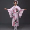 Kimono japonais paon noir pour femmes, en Satin de Polyester, robe de soirée Yukata, Kimono Haori avec Obi, taille unique Kimono japonais paon noir pour femmes, en Satin de Polyester, robe de soirée Yukata, Kimono Haori avec Obi, taille unique