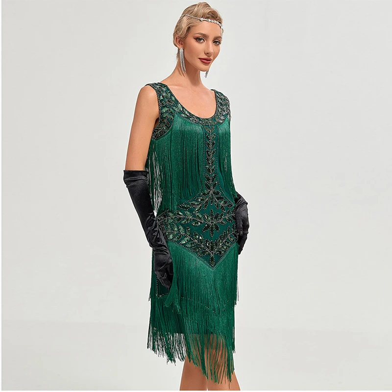 robe vintage à paillettes perlées pour femmes, robes évasées des années 30, robe de rhet de mariage, grand cou, franges perlées, glands à la mode, années 1920 robe vintage à paillettes perlées pour femmes, robes évasées des années 30, robe de rhet de mariage, grand cou, franges perlées, glands à la mode, années 1920