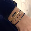 Ensemble de bracelets en pierre de verre noir fait à la main pour femmes, bohème multicouche empilé, chaîne à maillons en perles de riz, bijoux à la mode Ensemble de bracelets en pierre de verre noir fait à la main pour femmes, bohème multicouche empilé, chaîne à maillons en perles de riz, bijoux à la mode