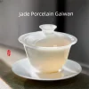 ensemble gaiwan en porcelaine bol blanc tasse à thé domestique service à thé kung fu brassière grand 120ml 240ml