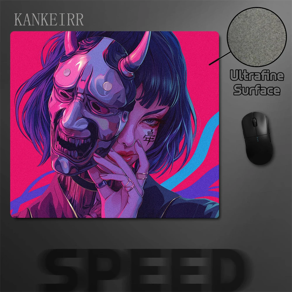 tapis de souris japonais oni mask girl control, sous souris média, tapis de clavier de sport électronique, accessoires de configuration de jeu, polymères de souris, 40x45 tapis de souris japonais oni mask girl control, sous souris média, tapis de clavier de sport électronique, accessoires de configuration de jeu, polymères de souris, 40x45