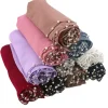 perles de luxe turban islamique en mousseline de soie perles enveloppes châle mince bandana malaisie foulard femmes