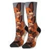 fantaisie dessin animé drôle renard mignon chaussettes mi tube pour hommes chaussettes d'équipage, style hip hop harajuku de rue, cadeaux de fête de vacances nouveauté.