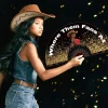 Éventail à main de danse de ligne occidentale où les fans à clack fan cowgirl clacking popping fan pour la danse de campagne Éventails pliants de 26 pouces