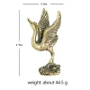 figurines en laiton de grue à couronne rouge, décoration de bureau d'étude rétro chinoise, thé animal de compagnie feng shui, décoration de maison vintage, objets de collection