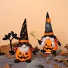 décorations de gnome d'halloween, ornements de chauve souris citrouille faits à la main tomte suédois poupée elfe en peluche nordique nisse adorable gnome,