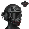 masque tusk, protection du visage crâne fang oni masque de samouraï en maille tactique demi visage pour la chasse airsoft cs halloween cosplay