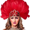 coiffure en plumes noires pour femmes, coiffure de carnaval des caraïbes, accessoires de showgirl, cosplay ssissi