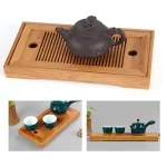 Escalette de table à thé en bambou, 25x14x3cm, planche à thé chinoise, vidange d&rsquo;eau, accessoires de service à thé ménagers, haute qualité