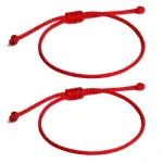 Lot de 2 bracelets bouddhistes tibétains pour femmes et hommes, corde tressée à la main, pour la Protection, prière familiale