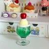 décoration de salle de style japonais, accessoires rétro de noël, modèle de simulation, miel, melon, soda, ornements de table décoratifs verts mignons