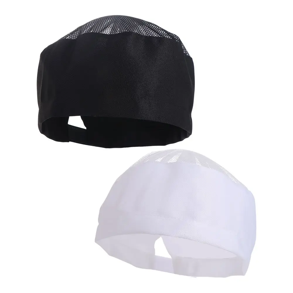 Casquette à Sushi respirante de Style japonais avec dessus en maille, casquette plate de Chef monocouche, chapeau de Chef noir à sangle réglable Casquette à Sushi respirante de Style japonais avec dessus en maille, casquette plate de Chef monocouche, chapeau de Chef noir à sangle réglable
