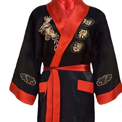 peignoir kimono brodé à deux côtés pour hommes, robe dragon traditionnelle, vêtements de nuit pour la maison peignoir kimono brodé à deux côtés pour hommes, robe dragon traditionnelle, vêtements de nuit pour la maison