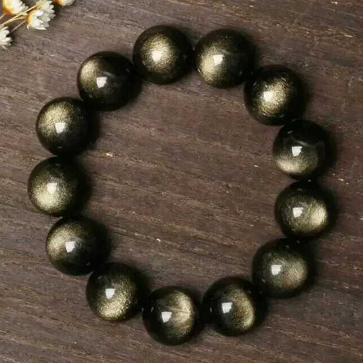 Bracelet obsidienne en argent naturel pour hommes et femmes, perles rondes, yeux de chat, transfert de richesse, Bracelet en cristal, Grand cadeau Bracelet obsidienne en argent naturel pour hommes et femmes, perles rondes, yeux de chat, transfert de richesse, Bracelet en cristal, Grand cadeau