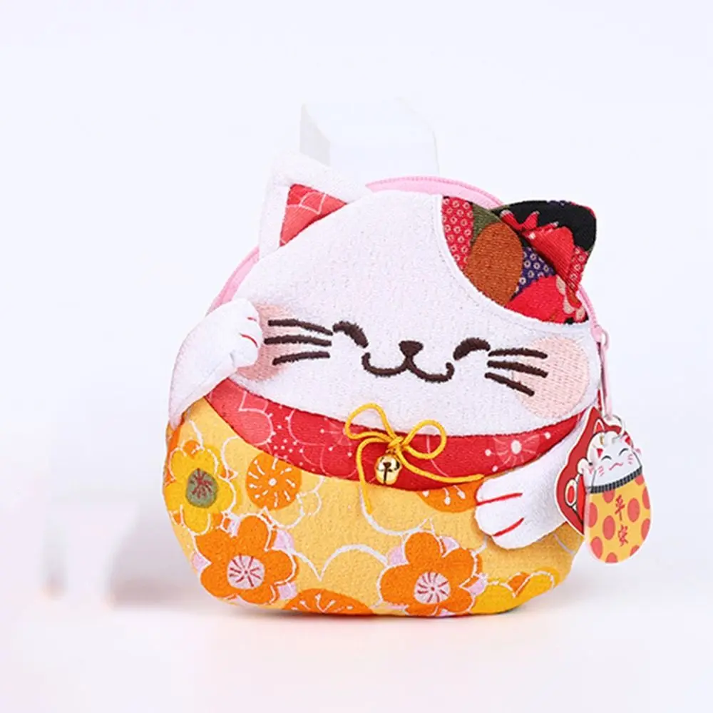 Maneki Neko – porte-monnaie de Style japonais, portefeuilles à fermeture éclair, pochette chat porte-bonheur, sac de rangement, porte-carte imprimé floral pour femmes Maneki Neko – porte-monnaie de Style japonais, portefeuilles à fermeture éclair, pochette chat porte-bonheur, sac de rangement, porte-carte imprimé floral pour femmes