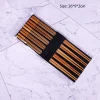 baguettes en bois de style japonais, 5 paires, réutilisables, rouge, bois de santal, cadeau chinois, ensemble de ustensiles de cuisine, nouveau, 2023