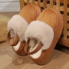 pantoufles chaudes d'hiver pour femmes, style coréen, semelle épaisse, doublure polaire, bottes chaudes, populaires ins, pantoufles de chambre à coucher en plein air, tendance