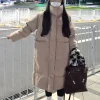 manteau coréen en coton pour femme, veste d'hiver longue et décontractée, style pain, vêtements d'extérieur, longueur aux genoux, pardessus coupe ample et confortable