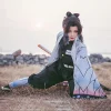 anime demon slayer cosplay costume, kimetsu no yaiba, kochou shisa bu, kimono, vêtements d'halloween, adulte, enfants