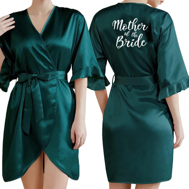vert foncé satin équipe mariée robe de demoiselle d'honneur à volants mariage peignoir robe femmes dressing vêtements de nuit mère demoiselle d'honneur kimono vert foncé satin équipe mariée robe de demoiselle d'honneur à volants mariage peignoir robe femmes dressing vêtements de nuit mère demoiselle d'honneur kimono
