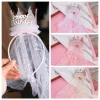 style coréen couronne gaze bandeau chapeaux cheveux accessoires joyeux anniversaire bandeau accessoires de fête photo accessoires dentelle maille cheveux cerceau