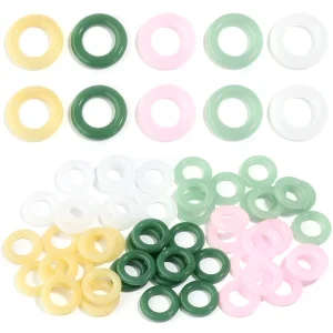 Bague en verre Imitation Jade au chalumeau de haute qualité, 10 pièces/lot, bague en verre coloré pour femmes et filles, fabrication de bijoux, accessoires de bague DIY