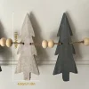 couronne de perles en bois artificiel rustique, 12 arbres, guirlande de noël pour décoration de vacances, décoration saisonnière de cheminée